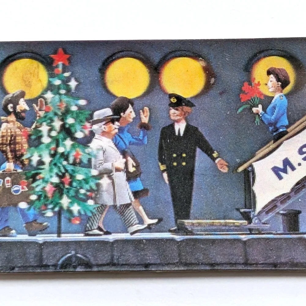 Vintage Russian Soviet USSR 3D Stereo Lenticular Pocket Calendar Morpasflot 1974